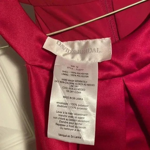 David’s Bridal Maroon Wine Halter Bridesmaid Dress Ruched Boddess - Picture 2 of 8